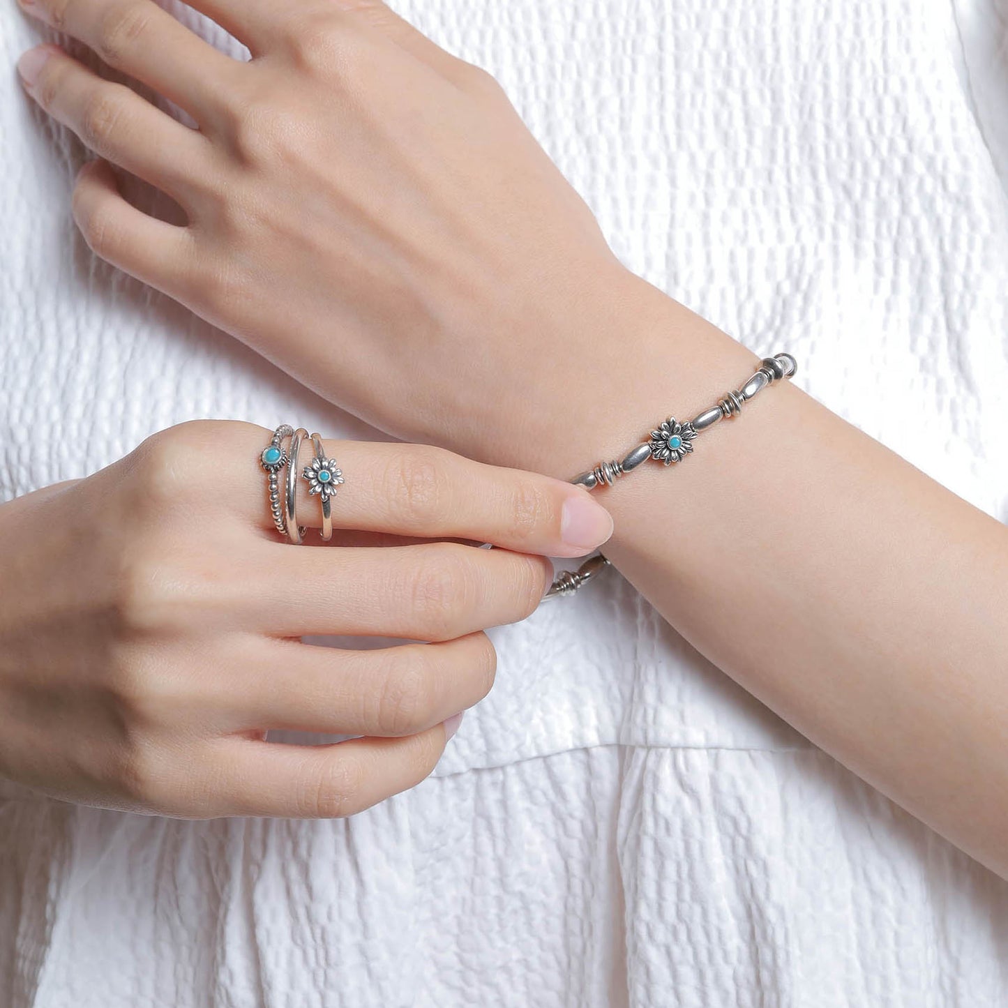 《Bracelet》Bold Bloom|Silver (Casual)