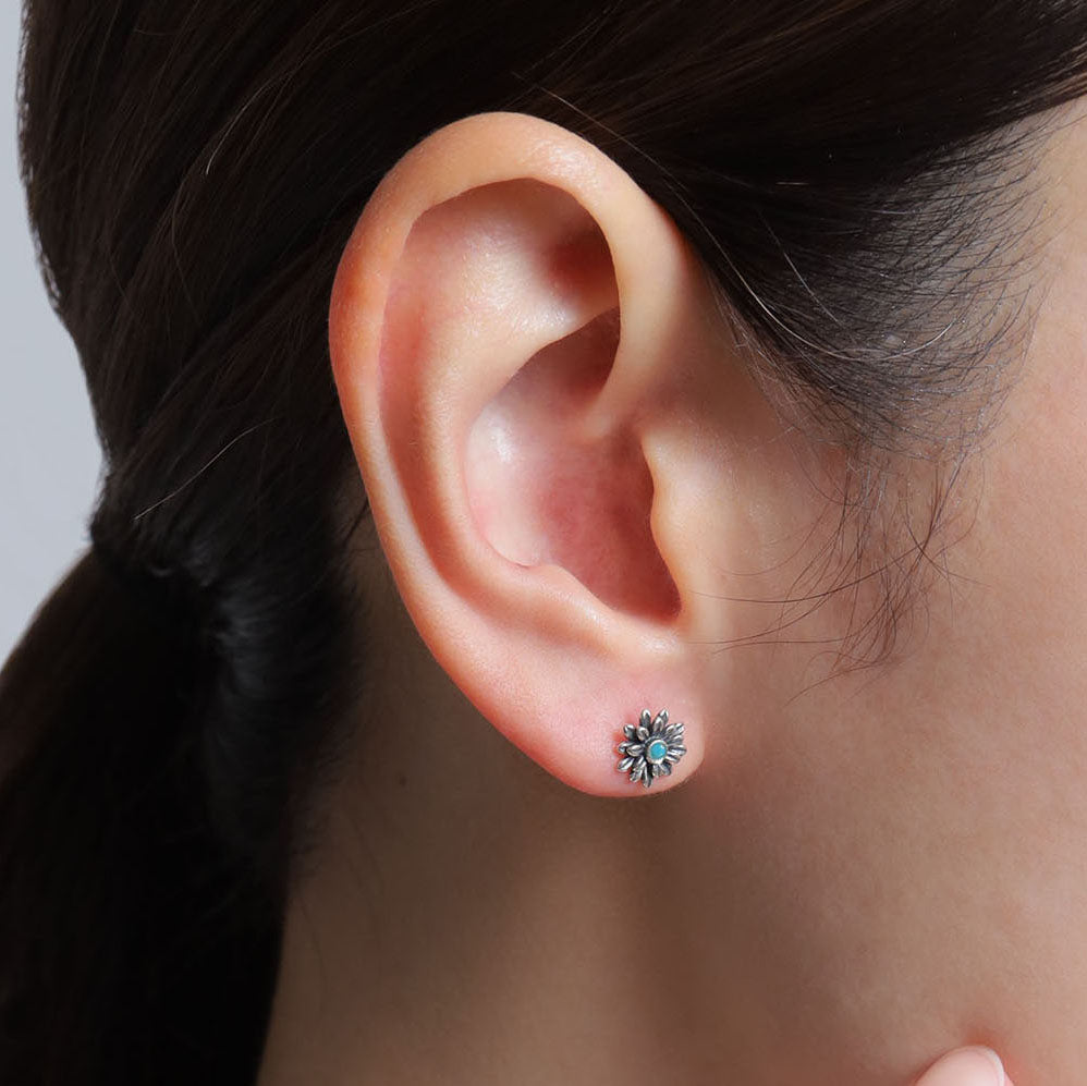 《Pierced earrings》Blue Bloom |Silver (Luxe)