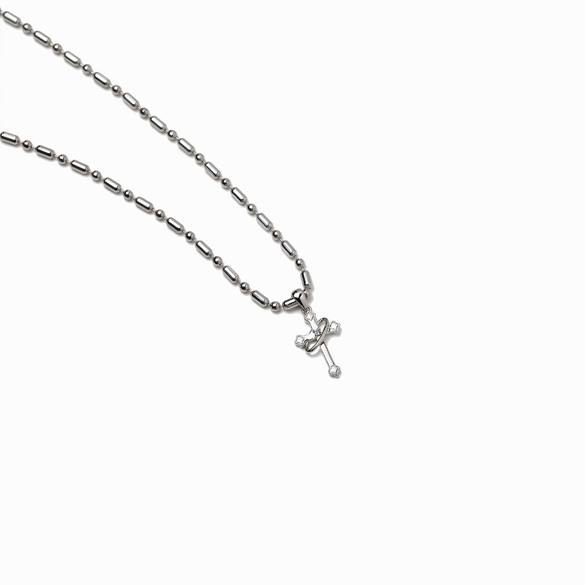 《Necklace》Cross Orbit｜Silver（Luxe）
