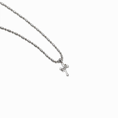 《Necklace》Cross Orbit｜Silver（Luxe）