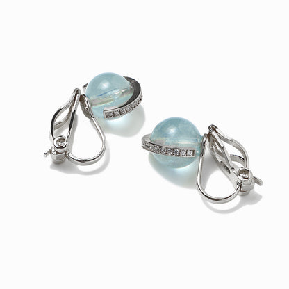 《Clip-on earrings》Blue Planet ｜Silver　（Luxe）