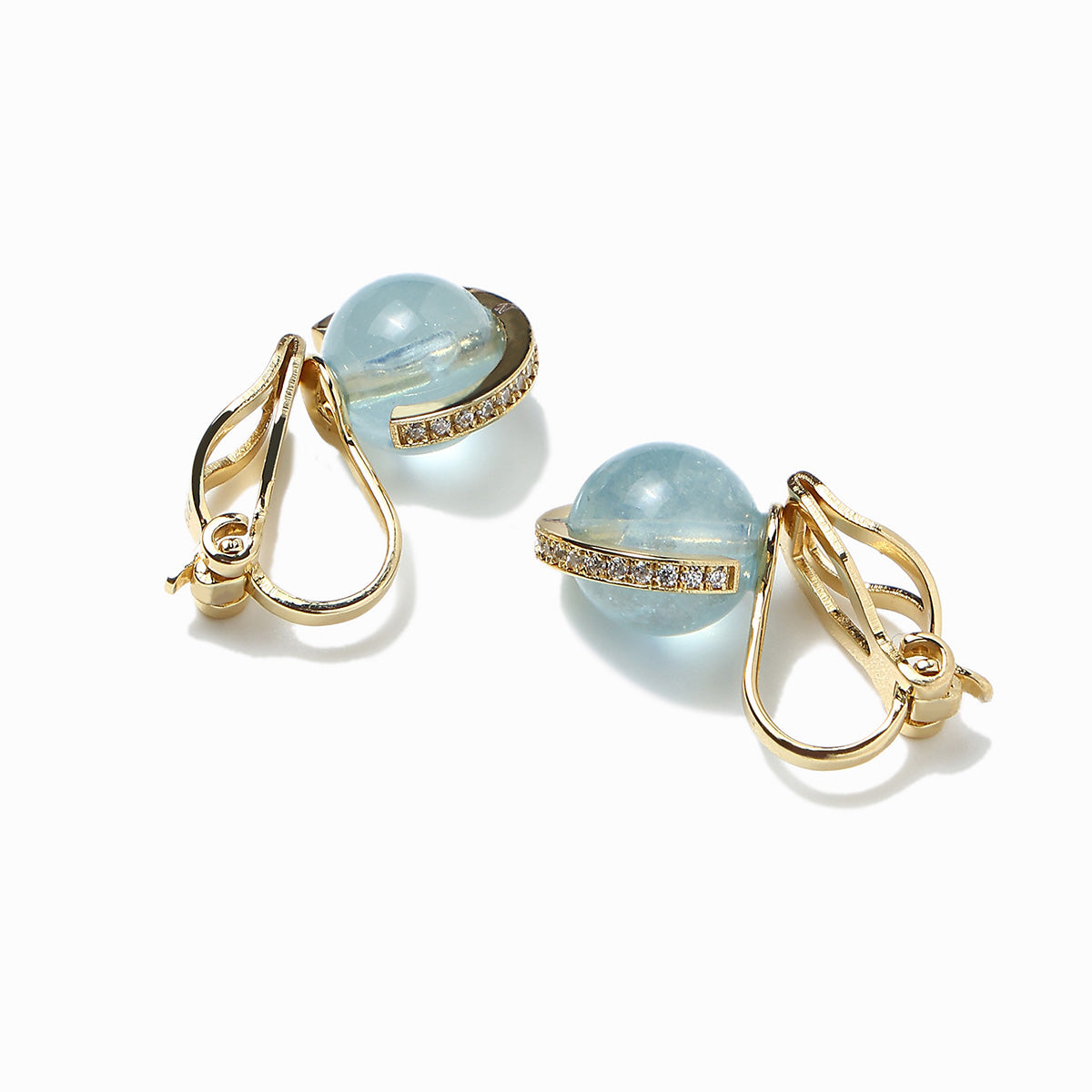 《Clip-on earrings》Blue Planet ｜Gold　（Casual）
