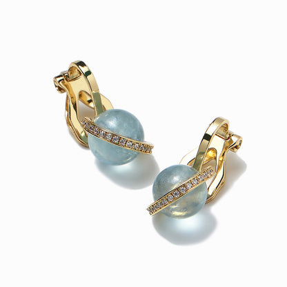 《Clip-on earrings》Blue Planet ｜Gold　（Luxe）
