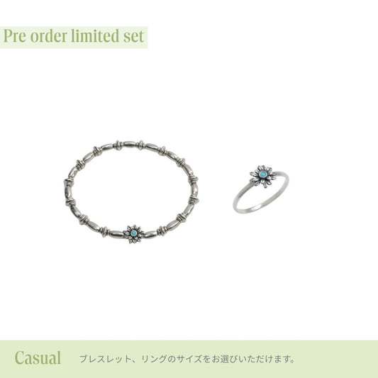 《Wish To Flower》Bracelet＆Ring Set｜Silver（Casual）