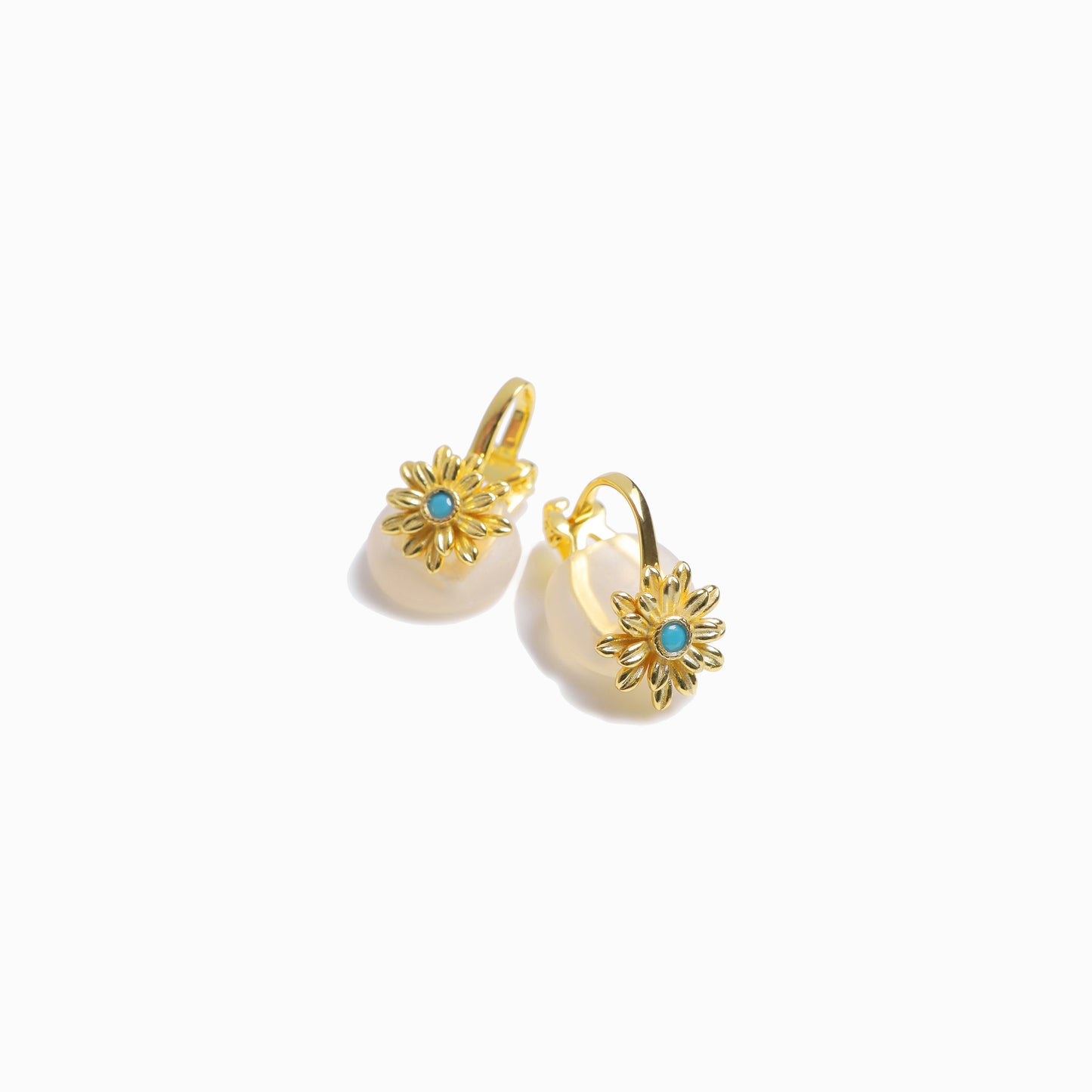 《Clip-on earrings》Blue Bloom ｜Gold (Casual)