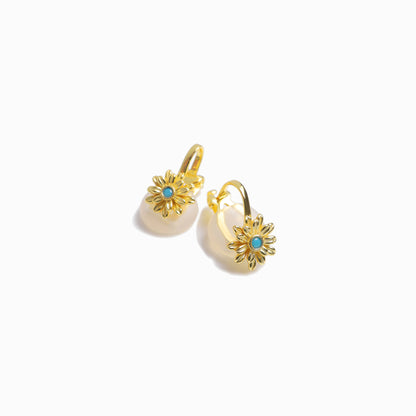 《Clip-on earrings》Blue Bloom ｜Gold (Casual)