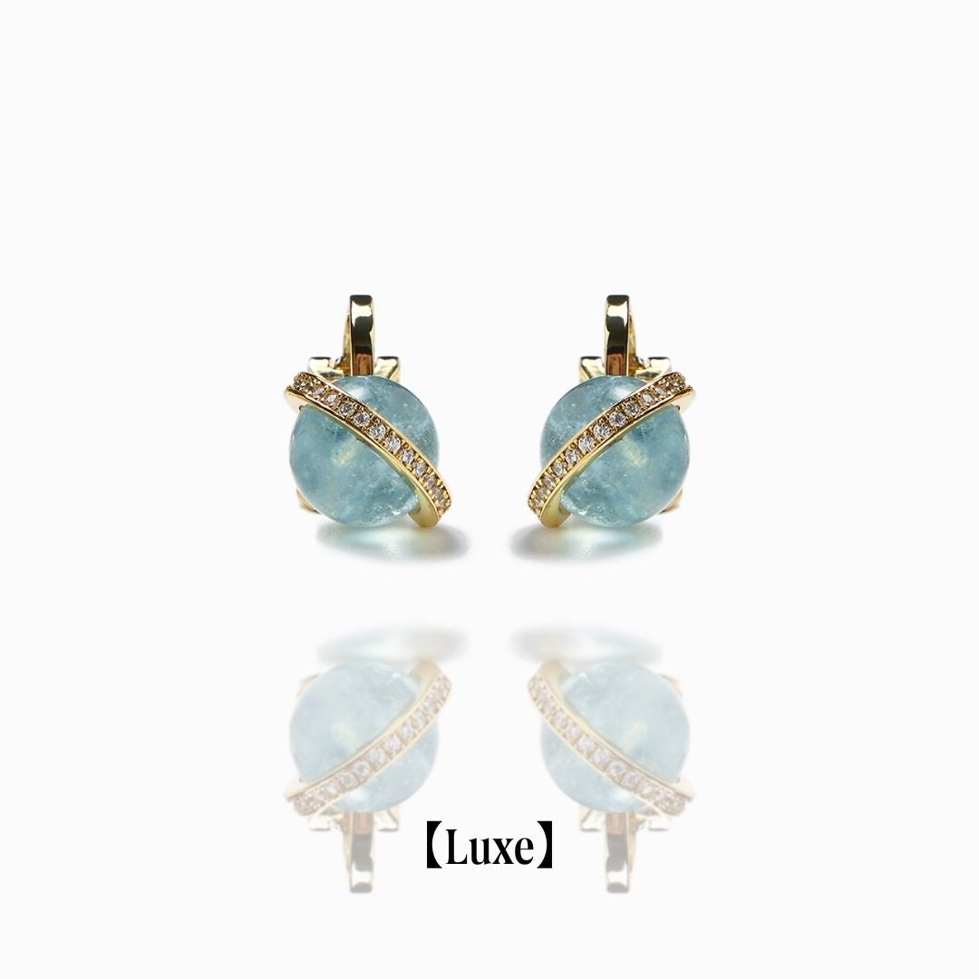 《Clip-on earrings》Blue Planet ｜Gold　（Luxe）