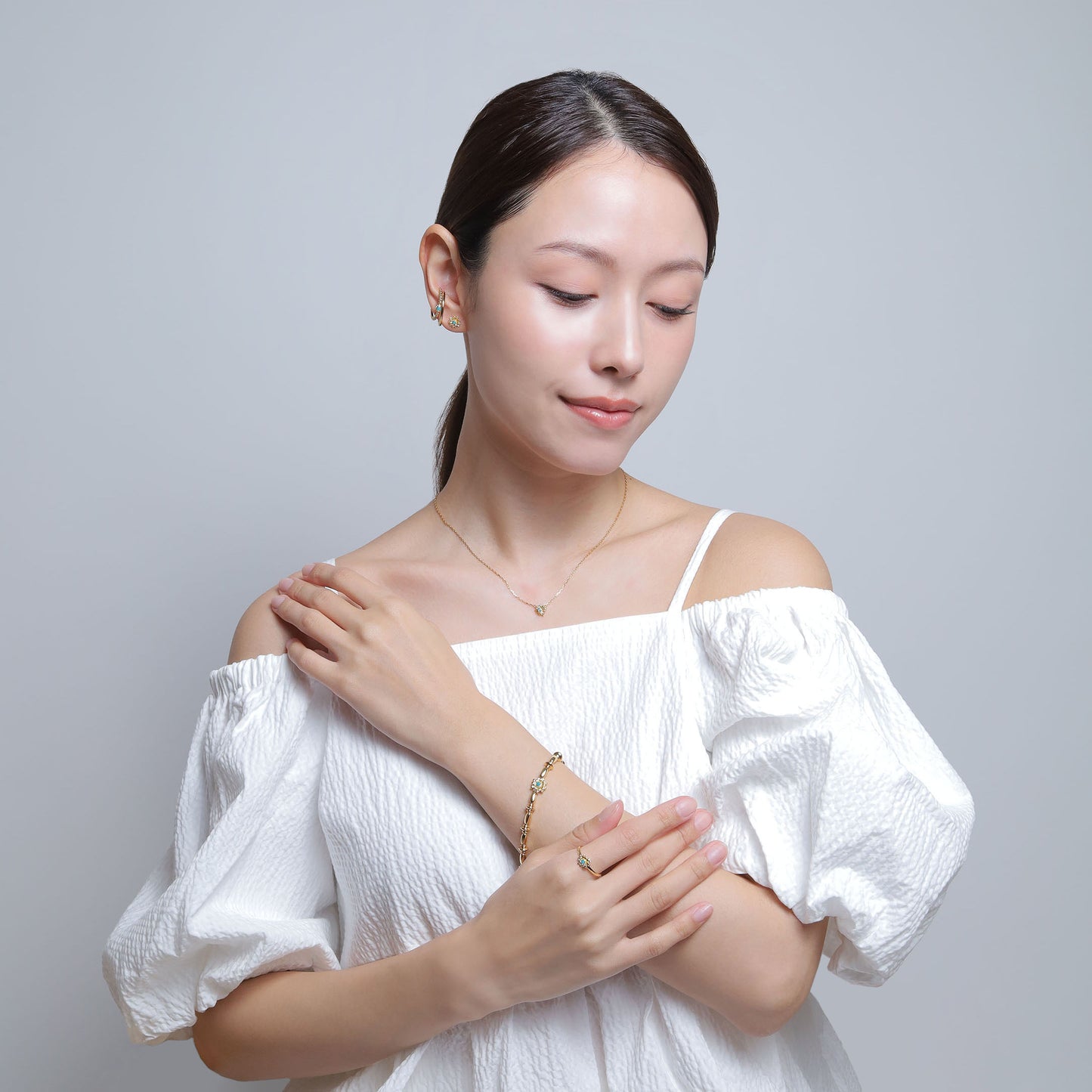 《Necklace》Blue Petal Bloom｜Glod （Casual）