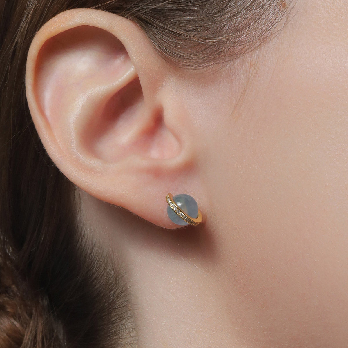 《Pierced earrings》Blue Planet ｜Gold　（Luxe）