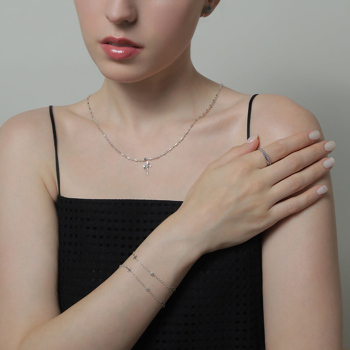 《Grace of Planet》Necklace＆Ear Items Set ｜Silver（Luxe）
