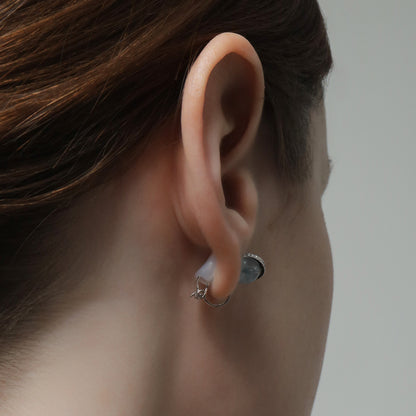 《Clip-on earrings》Blue Planet ｜Silver　（Casual）