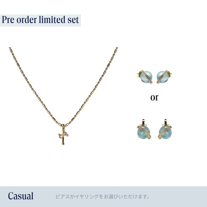 《Grace of Planet》Necklace＆Ear Items Set ｜Gold（Casual）