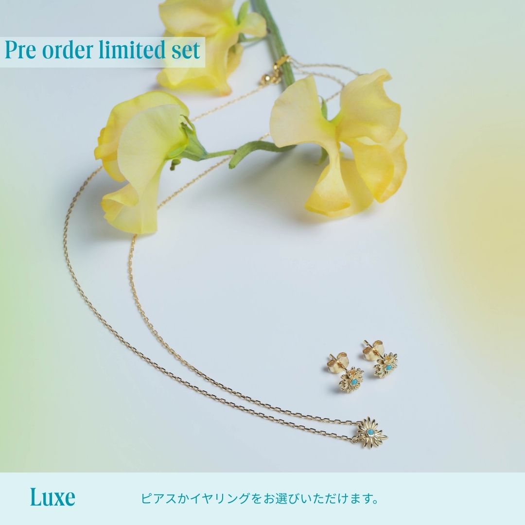 《Wish To Flower》Necklace＆Ear Items Set ｜Gold（Luxe）