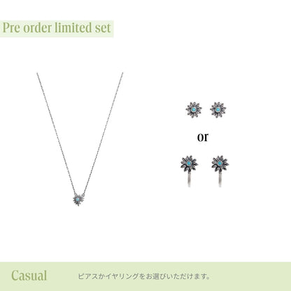 《Wish To Flower》Necklace＆Ear Items Set ｜Silver（Casual）