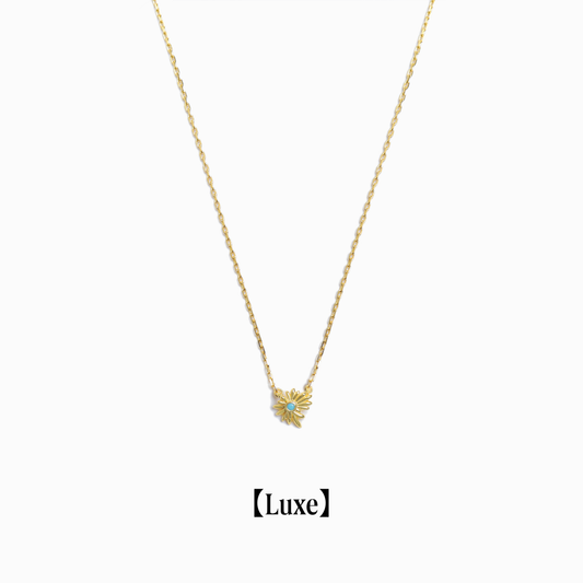 《Necklace》Blue Petal Bloom｜Glod （Luxe)