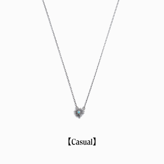 《Necklace》Blue Petal Bloom｜Silver （Casual）