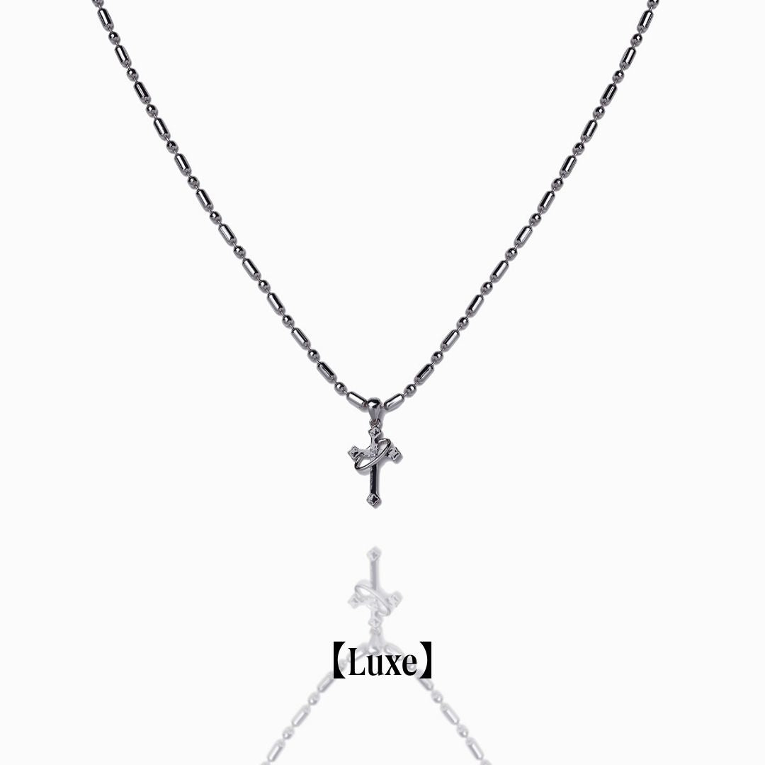 《Necklace》Cross Orbit｜Silver（Luxe）