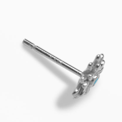 《Pierced earrings》Blue Bloom ｜Silver　（Luxe)