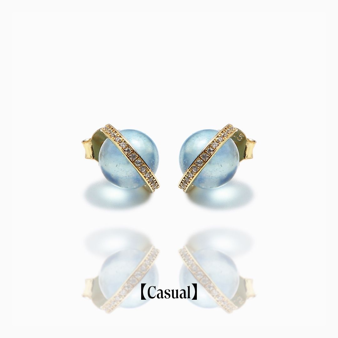 《Pierced earrings》Blue Planet ｜Gold　（Casual）
