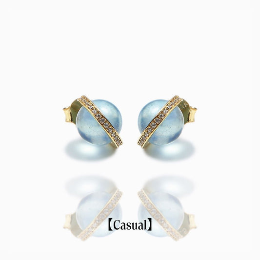 《Pierced earrings》Blue Planet ｜Gold　（Casual）