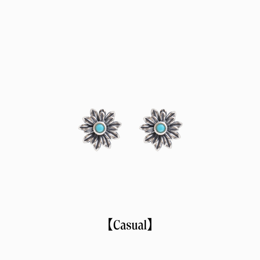 《Pierced earrings》Blue Bloom ｜Silver　（Casual）
